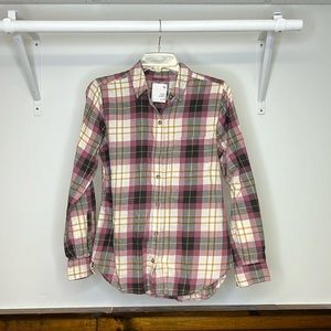 SO Cozy Shirt Plaid Button Down Cotton Shirt- M